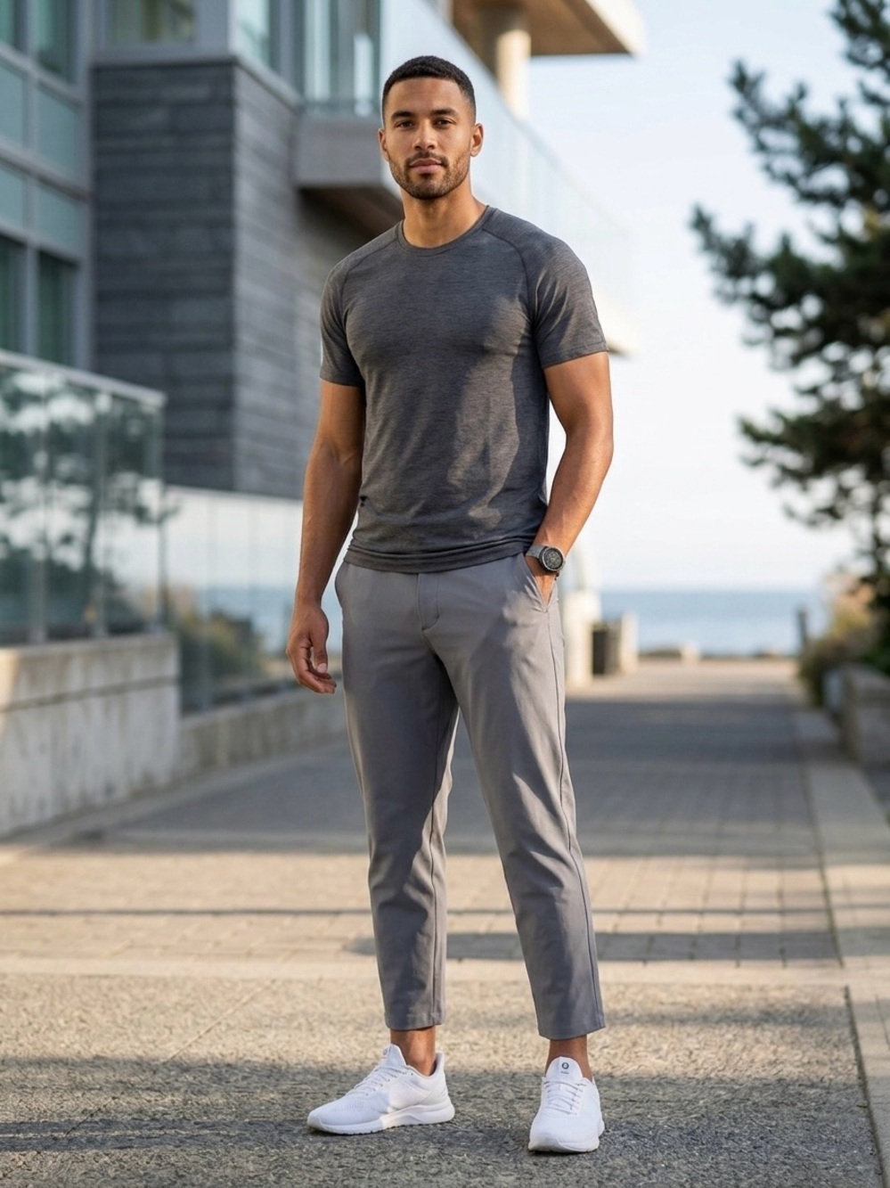 Lululemon ABC Pants Mens 35 Grey 5 Pocket Travel Golf Performance Pants LM5ADES